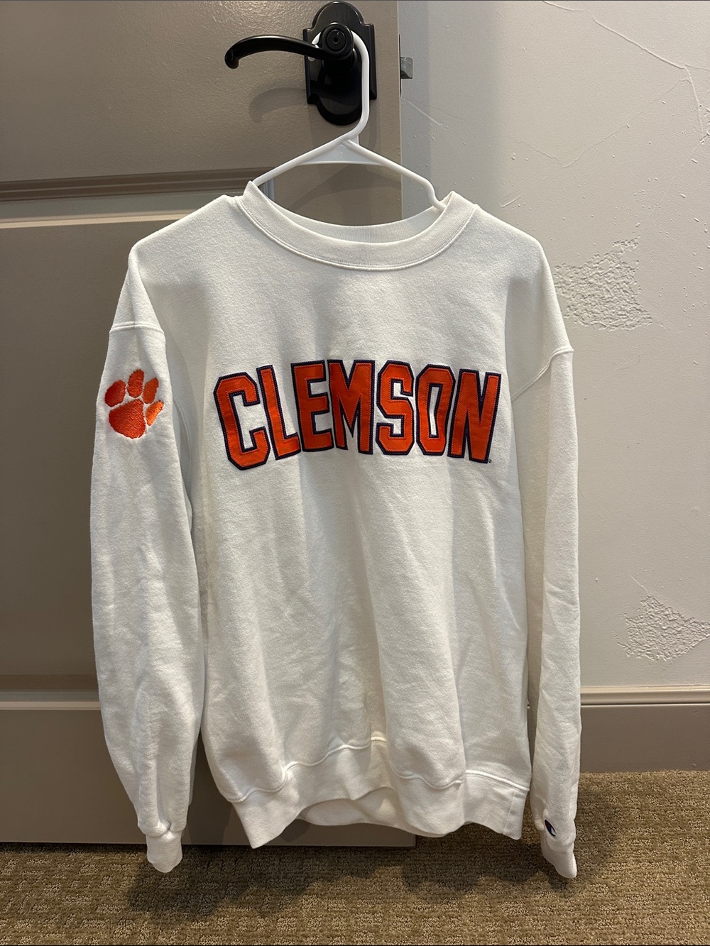 Clemson Champion White Sweatshirt